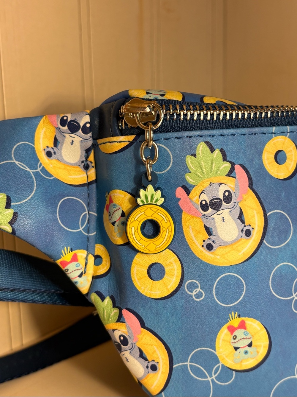 Loungefly Blue Stitch Pineapple Pool Float Belt Bag - Picture 2 of 5